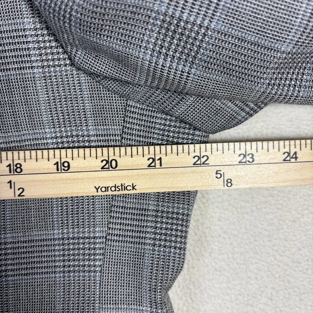 Jos‎ A Bank Blazer Mens 44S Gray Windowpane Plaid Sport Coat Classic Wool Button